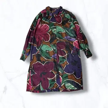 ESCADA 롱 셔츠 원피스 아트 패턴 80s 90s vintage