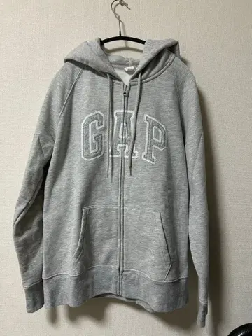 GAP 그레이 풀 집업 후드티 L 사이즈 속기모