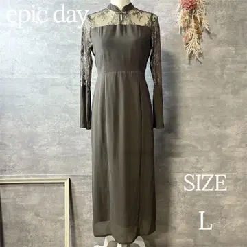 epic day 플리츠 슬리브 쉬폰 롱 원피스 빅 사이즈 L