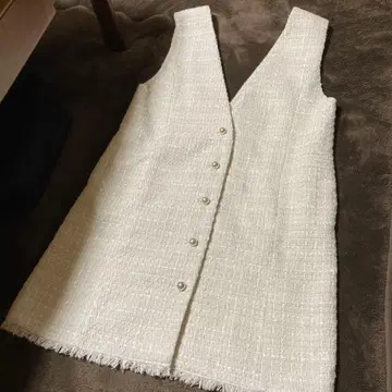 마이 스트라다 화이트 슬리브리스 원피스