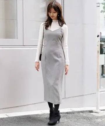 스트로베리 필드 레이스업 하운드투스 체크 원피스