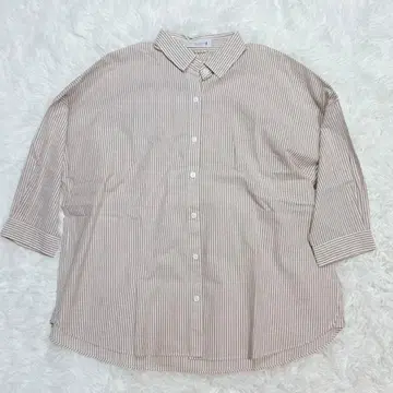 [컨디션 최상] 매킨토시 런던 긴팔 셔츠 브라운 스트라이프