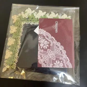 치카자와 레이스 여성화보 콜라보 타월 손수건 네이비