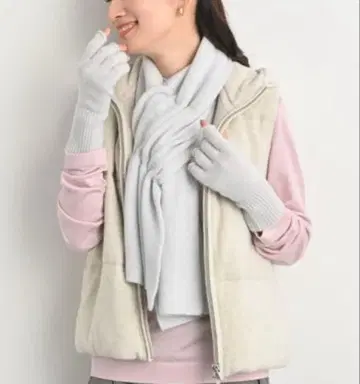 티에두르 캐시미어 100% 니트 2way 머플러 + 손가락 장갑