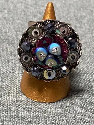 미사용 새상품 Ayala bar 아야라바 러버 반지 비즈 실버