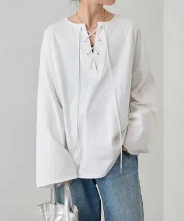 오메카시 보더 레이스업 풀오버