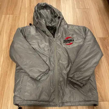 그레이 후드 부착 나일론 자켓