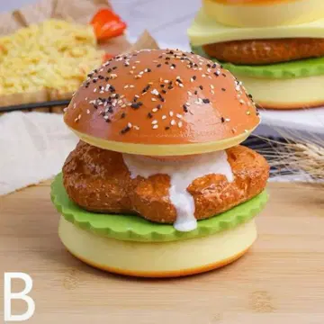 햄버거 계란 프라이 스퀴즈 저반발 스트레스 해소