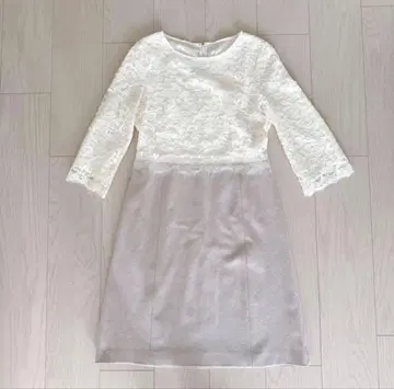 아나이 아이보리 레이스 무릎 기장 원피스 M 사이즈