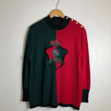 [ 새상품급 ] 니트 스웨터 그린 레드