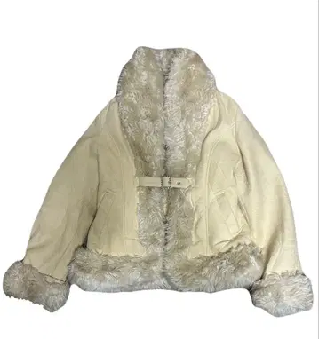 아이보리 무스탕 코트 비쥬 포함 갸루 헤이세이