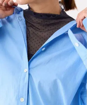 2024ss IENA 도트 튤 풀오버 네이비