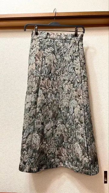 an another angelus 고블랑 꽃무늬 스커트 플레어 롱 기장