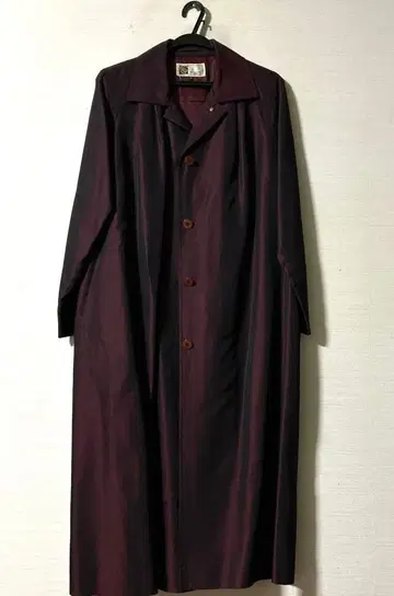 [ 새상품급 ] 실크 100% 롱 코트 M 사이즈 버건디