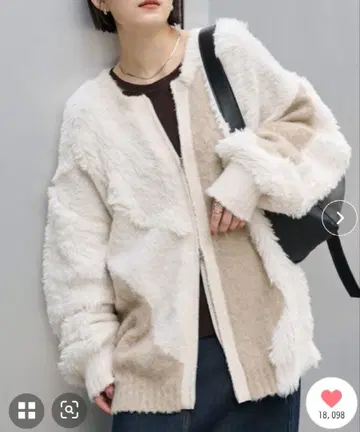 [ 워셔블 ] 2WAY 퍼지 볼륨 샤기 MIX 가디건