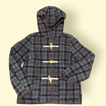 shuca 울 혼방 체크 무늬 더플 코트 S 사이즈