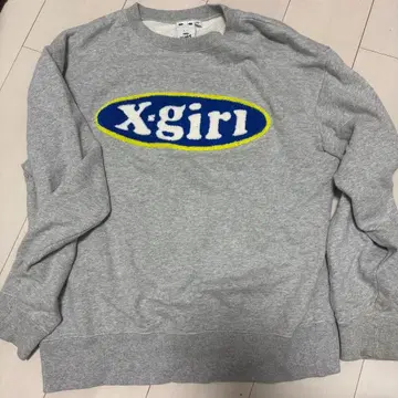 X-girl 그레이 로고 맨투맨