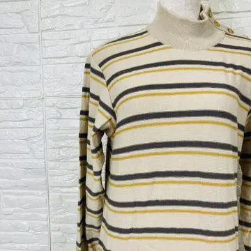 MOGA 보더 무늬 하이넥 스웨터 니트 M