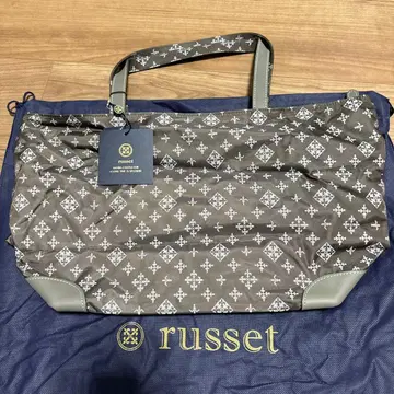 russet 그레이/화이트 토트백