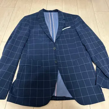 새상품급 ZARA 체크 무늬 네이비 L 자켓