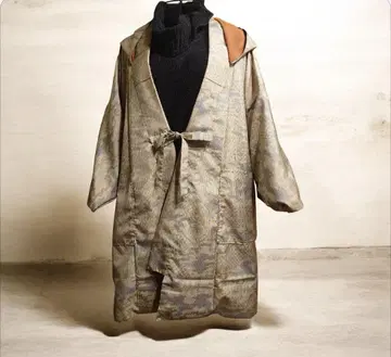 기모노 리메이크 후드 부착 겉옷 코트풍 (포켓 부착)