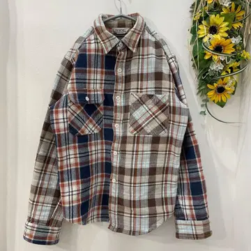 FIVE BROTHER 체크 무늬 플란넬 셔츠 S 사이즈