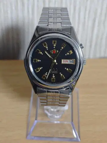 오리엔트 쓰리스타 기계식 손목시계 다이얼 블랙 작동품