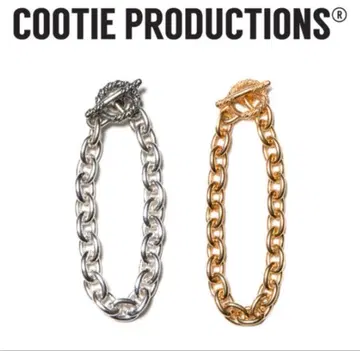 COOTIE PRODUCTIONS 실버 와이드 체인 팔찌