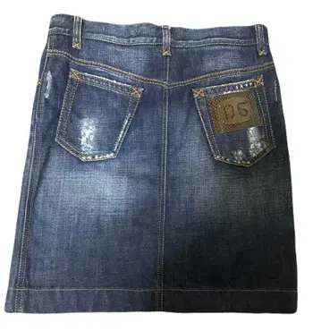 DG 데님 타이트 스커트 다크 블루