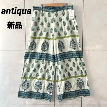 새상품 antiqua 인도 면 와이드 팬츠 보태니컬 무늬 F