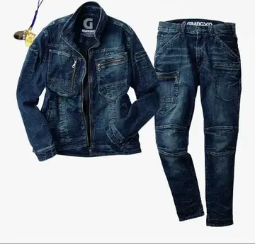 상하의 세트 작업복 데님 자켓 카고 팬츠