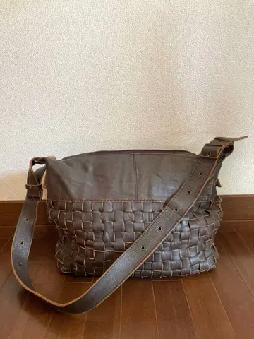 C.I.L 클래스 워시 가죽 메쉬 2way 숄더 다크 브라운