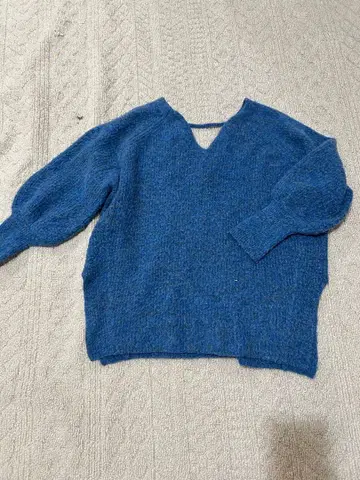 KASTANE 파랑 V넥 긴팔 니트 F 사이즈