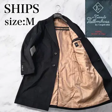 새상품급 SHIPS 바롬브로사 체스터 코트 캐시미어 울 블랙 M