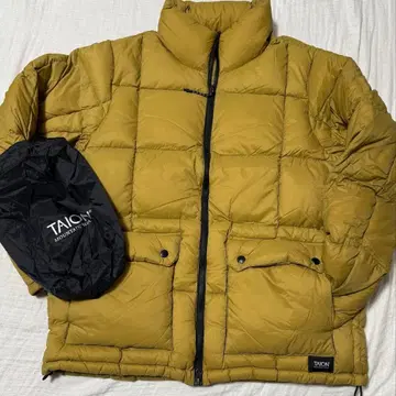 TAION 패커블 볼륨 다운 자켓 머스타드 베이지 L