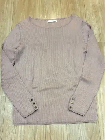 LES MUSES 여성용 리브 편직 긴팔 니트 울 100% LL 사이즈