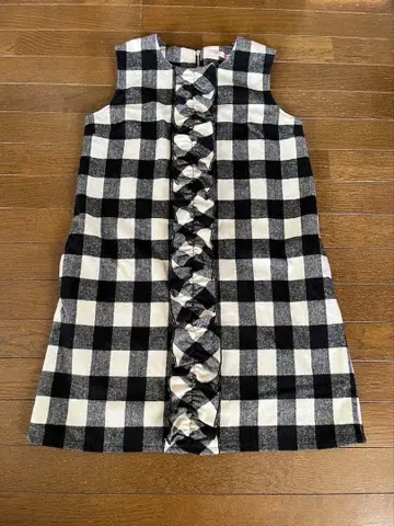 안도라부 옷장 체크 오버롤 스커트