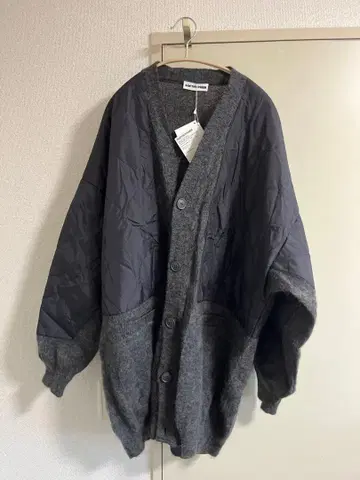 SOFTHYPHEN 퀼팅 롱 가디건 택 포함 일본제 그레이