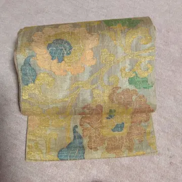 모카 차 골드 컬러 꽃무늬 캐주얼 오비