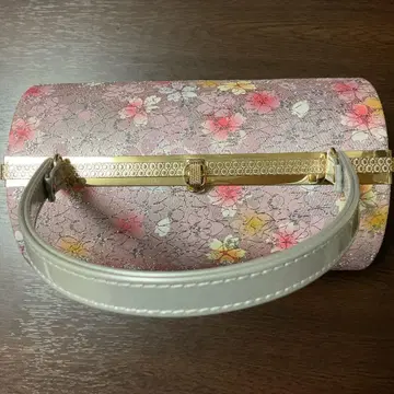 꽃무늬 장식 원형 일본 의류용 백 빨간색 핑크 실버 결혼식 성인식