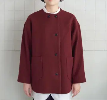 뷔르데사봉 노카라 블루종 울 100% 빨간색 아우터