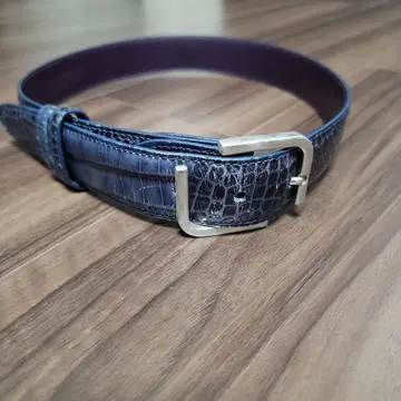 엘리엇 로즈 네이비 크로커다일풍 가죽 벨트
