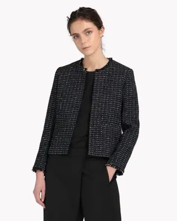 띠어리 루스 21SS 완판 트위드 노카라 자켓