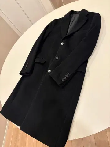 KATHARINE HAMNETT LONDON 블랙 체스터 코트