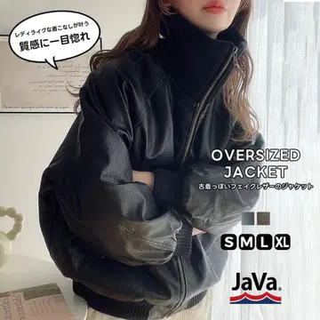 [ 새상품 ] java 클래식 엘프 인조 가죽 자켓 블랙