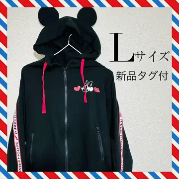 새상품 L 디즈니 리조트 미니 마우스 귀 달린 후드티 블랙