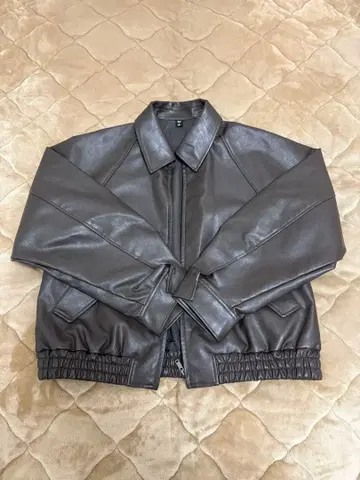 브라운 가죽 싱글 라이더 자켓 M 사이즈