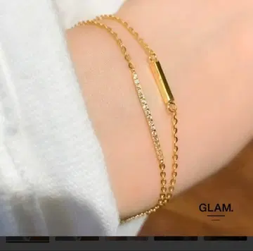 GLAM TOKYO 써지컬 스테인리스 레이어드 지르코니아 팔찌