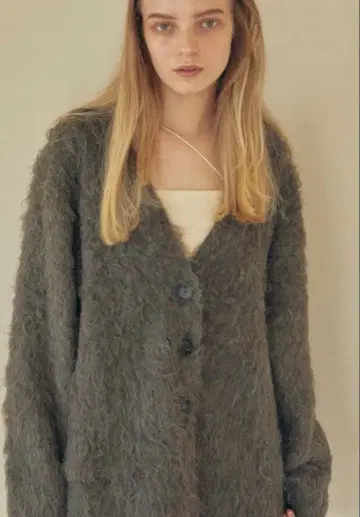 dium. Shaggy 2way knit cardigan