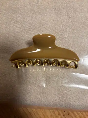 브라운 헤어 클립 심플 M 사이즈